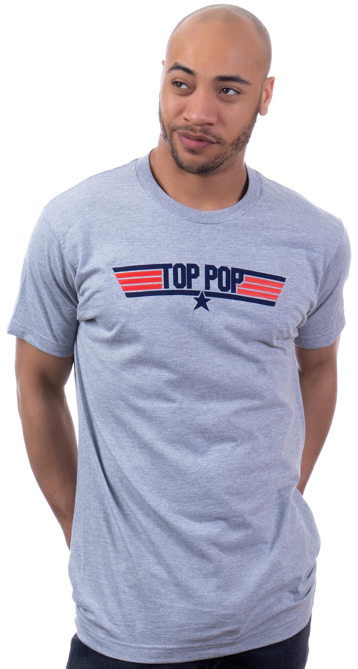 Top Pop | Funny 80s Air Dad Humor Grandpa 1980s Military Force Pops T-shirt - Men's/Uniex