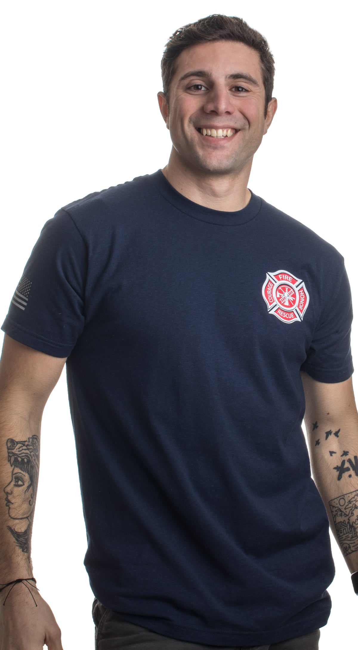 Firefighter Maltese Cross - Fire Fighter Rescue Courage Red Line T-shirt