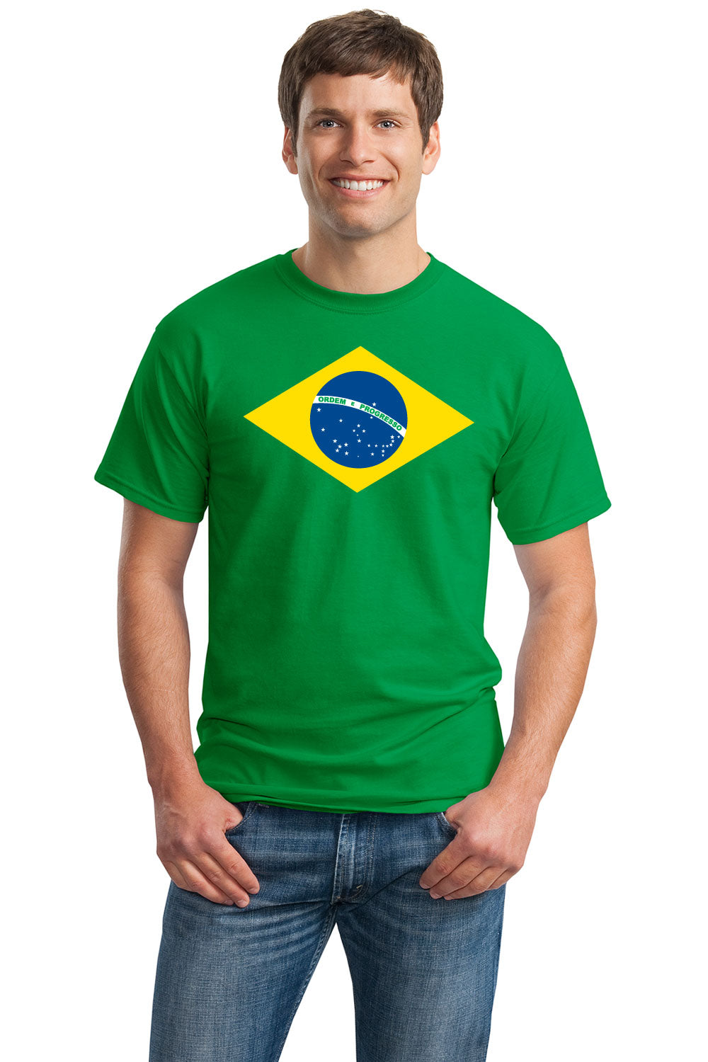 BRAZIL NATIONAL FLAG Unisex T-shirt / Bandeira do Brasil,  Brazilian-Green,Man-Small – Ann Arbor T-shirt Company