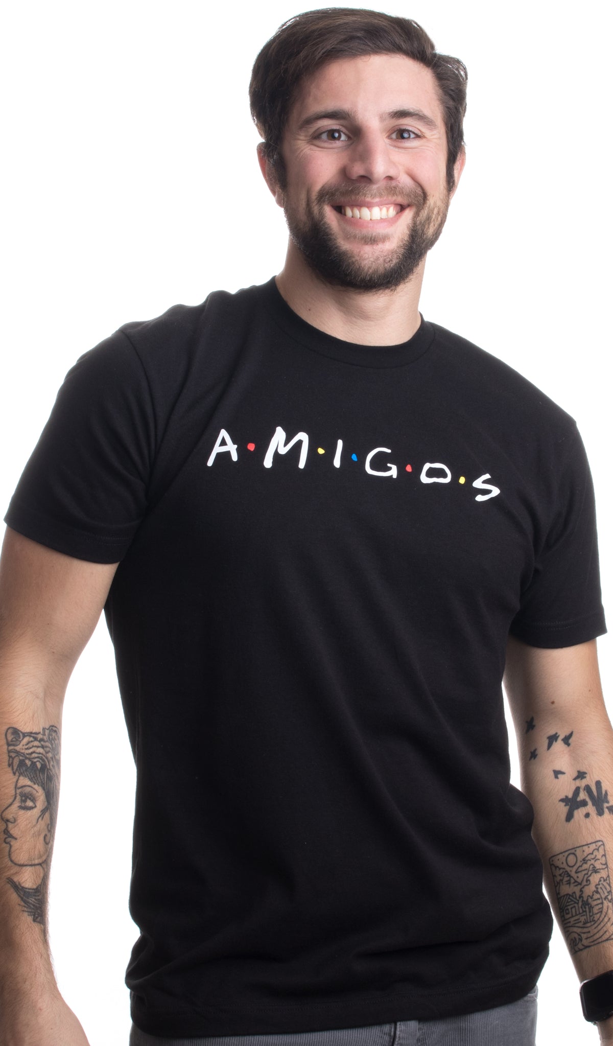 AMIGOS | Funny 90s TV Pop Culture Friends Humor, Silly Retro Men Women T-shirt