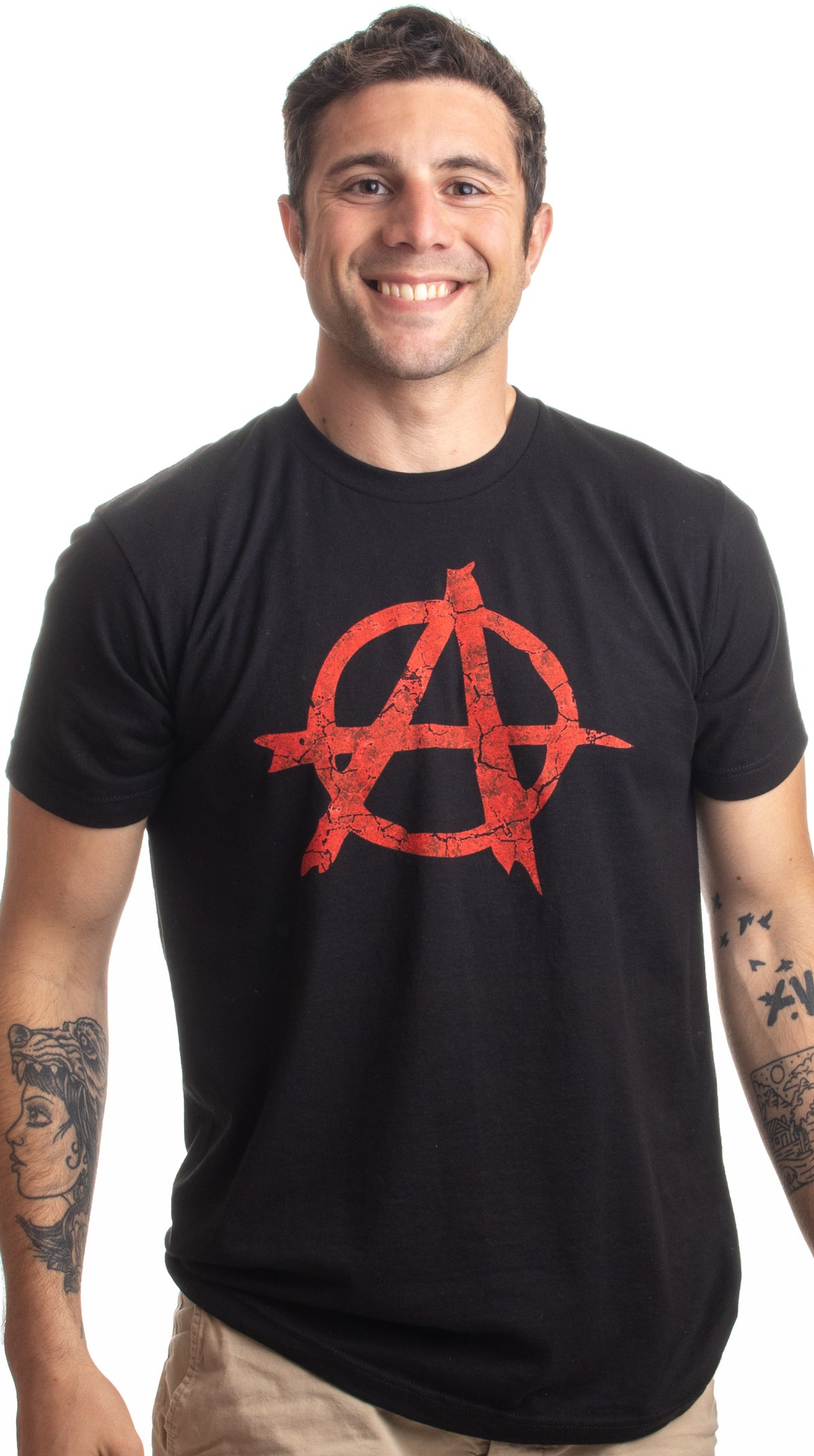 Anarchy | Distressed Anarchist Punk Riot Disorder Men Women Black Revel T-shirt