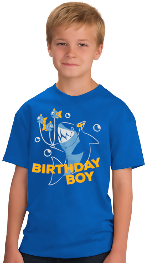 Birthday Boy Shark | Ocean Themed Shark & Fish B-Day Party Youth T-shirt