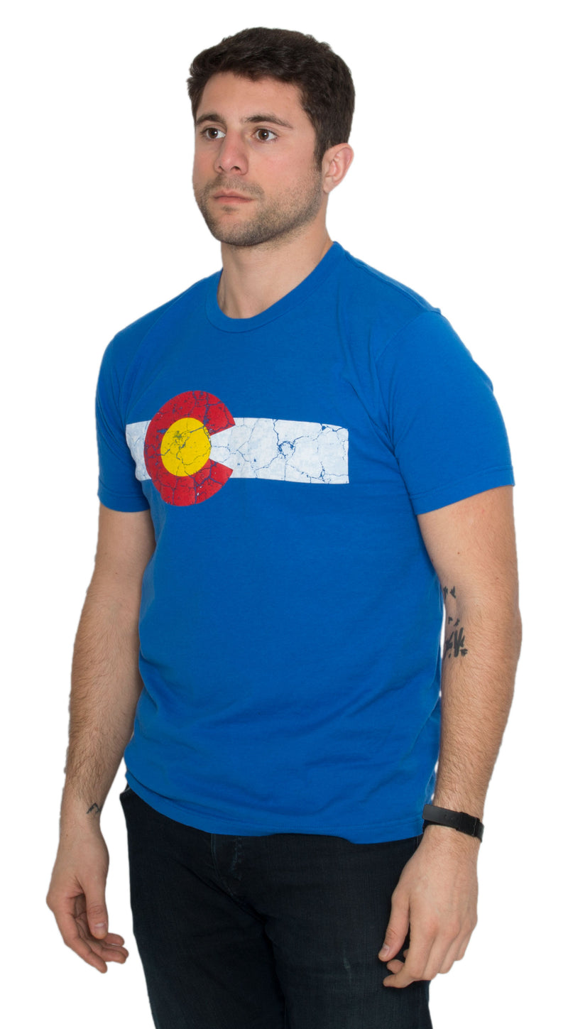 COLORADO STATE FLAG DISTRESSED Unisex T-shirt / Vintage Look CO Denver Tee