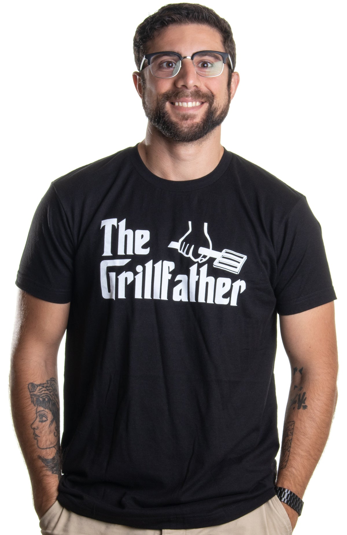 The Grillfather - Funny Dad Grandpa Grilling BBQ Meat T-shirt Joke for Men