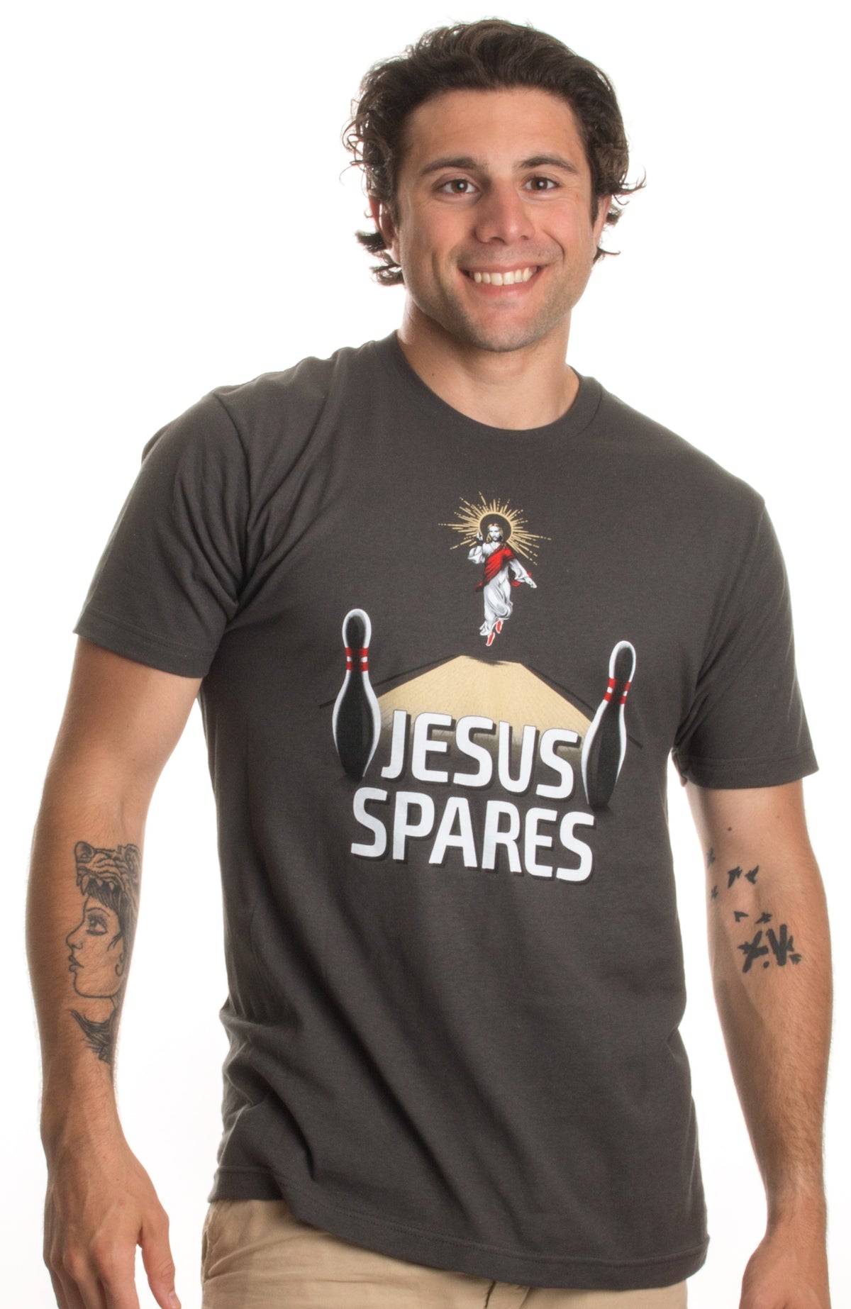 Jesus Spares | Funny Bowling Team Bowler Alley League Christian Humor T-shirt