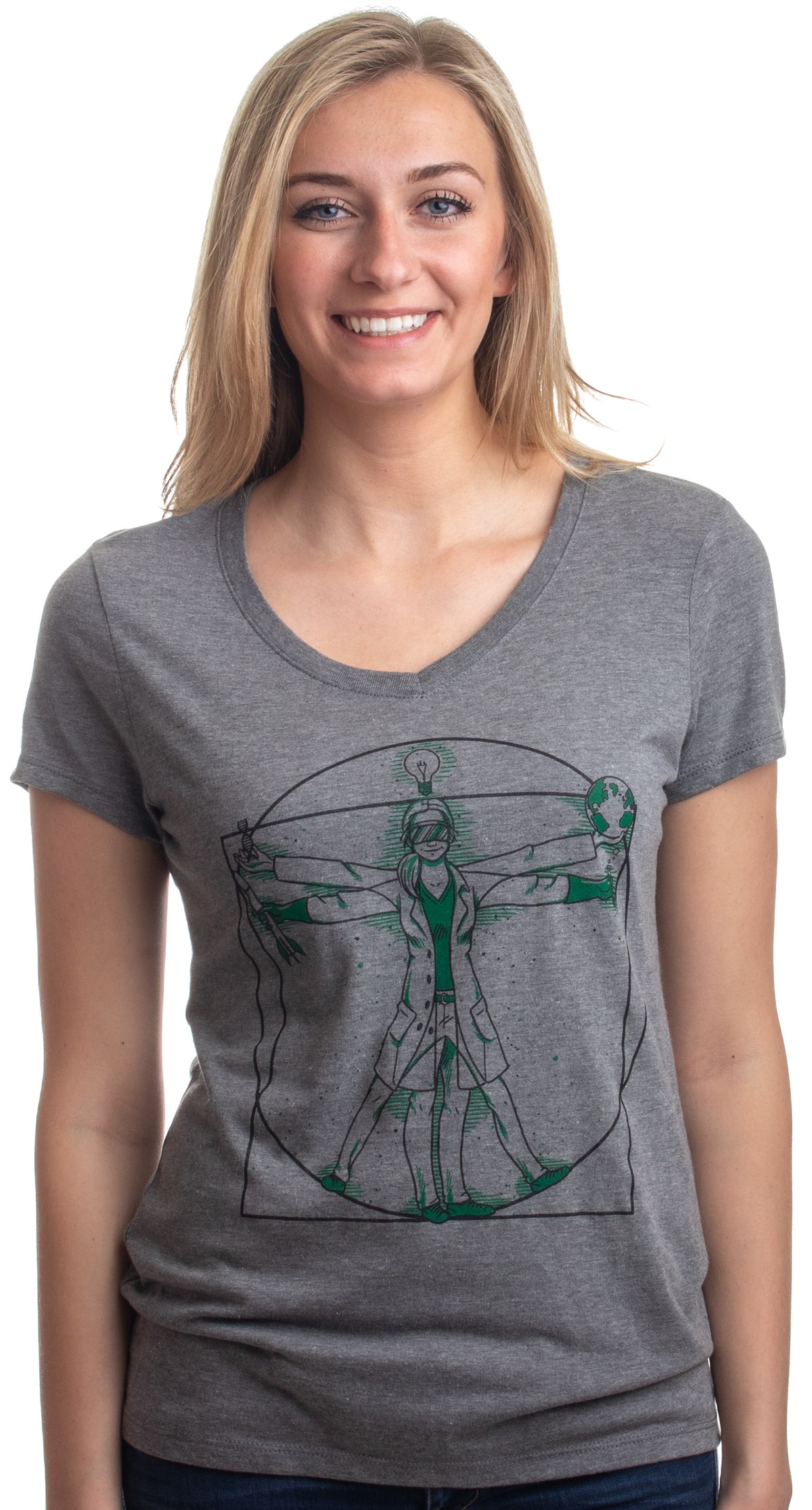 Scientist Lady | Cool Girls Science STEM Teacher Funny V-neck T-shirt for Women