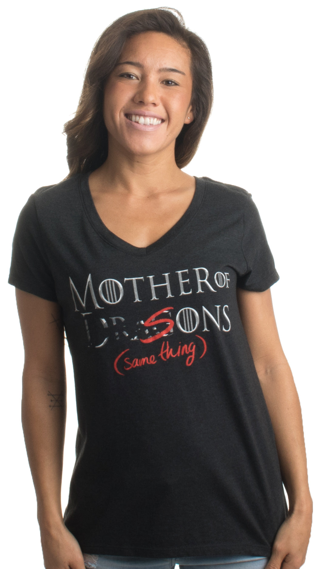 Mother of Dragons (er, Sons - Same Thing) | Funny Mommy Ladies' V-neck T-shirt