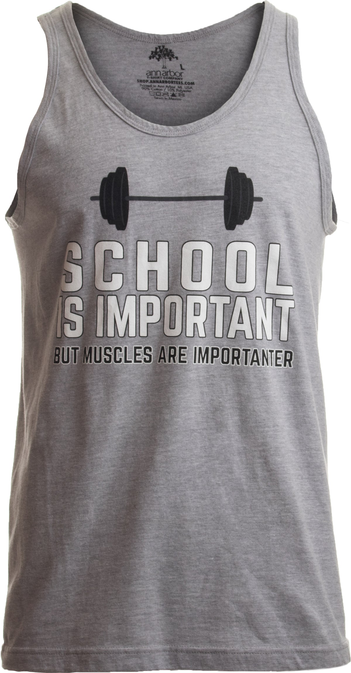 School is Important, but Muscles are Importanter | Funny Body Building Tank Top