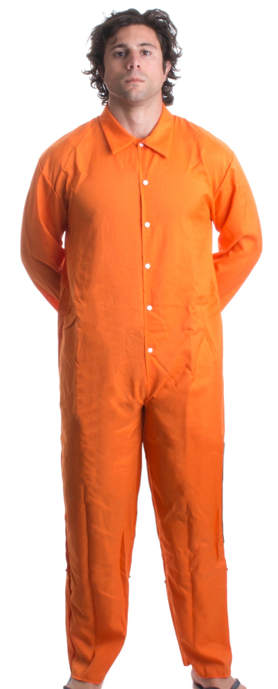 Prisoner Jumpsuit Orange Prison Inmate Halloween Costume Unisex