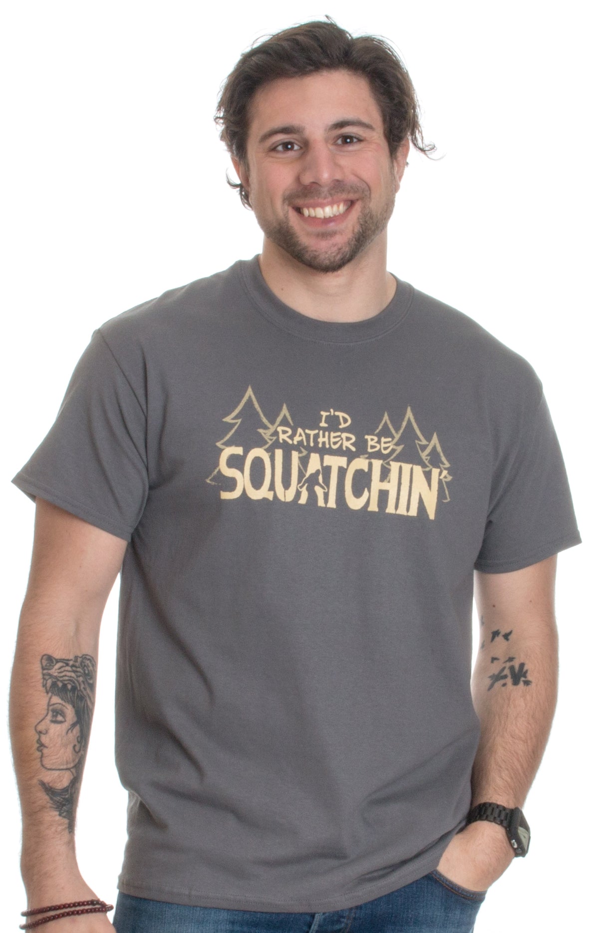 I'd Rather be Squatchin' | Funny Official Gone Bigfoot Sasquatch Hunter T-shirt