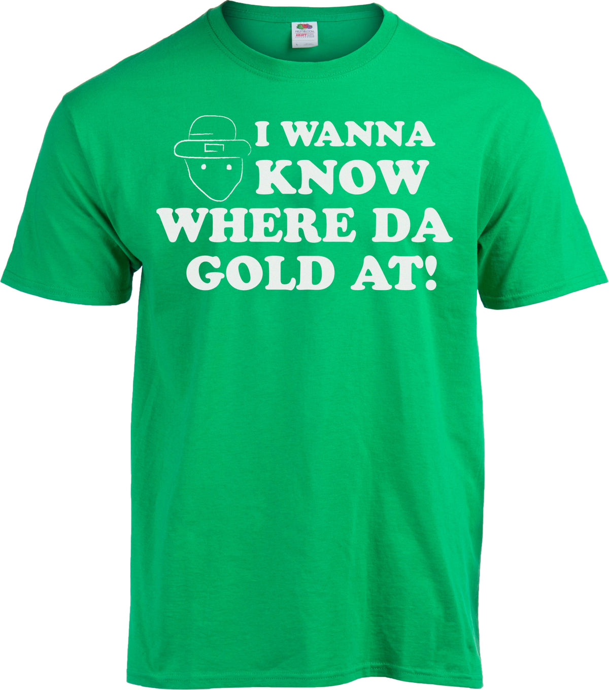 Where Da Gold At? - St. Patrick's Day Leprechaun Funny Meme T-shirt - Men's/Unisex