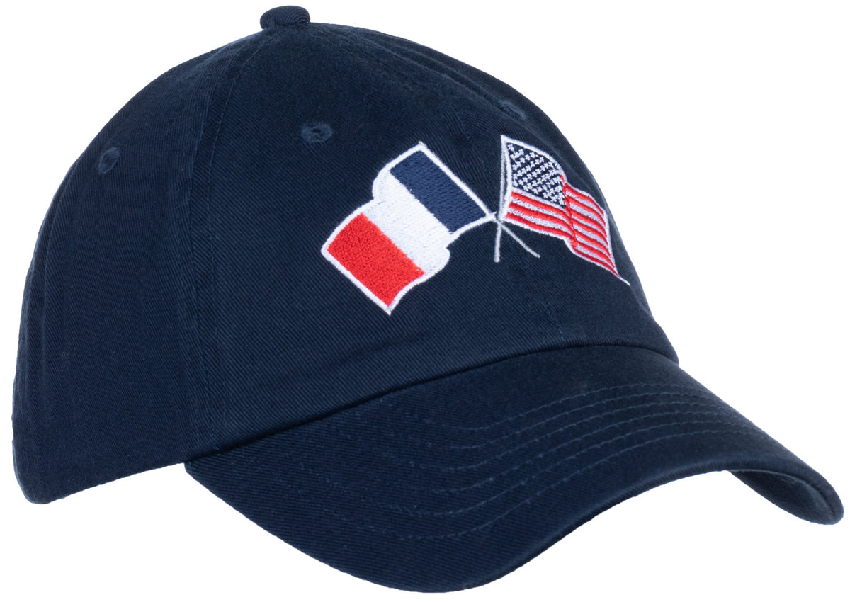 France and US Flag Hat | American Friendship Nations Flag Baseball Low Profile Dad Hat for Men Women