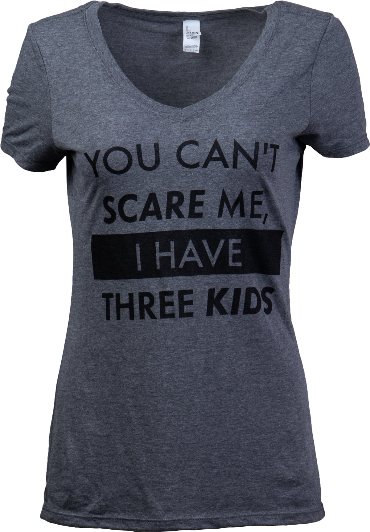 You Can't Scare Me, I Have Three Kids | Funny Mom Mommy Mama Cute Joke Women V-Neck T-Shirt