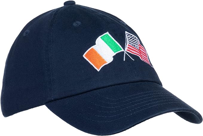 Ireland and US Flag Hat | American Friendship Nations Flag Baseball Low Profile Dad Hat for Men Women