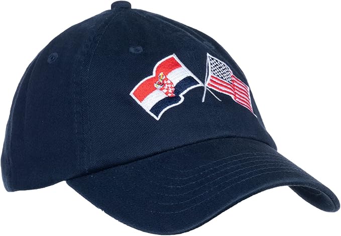 Croatia and US Flag Hat | American Friendship Nations Flag Baseball Low Profile Dad Hat for Men Women