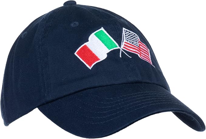 Italy and US Flag Hat | American Friendship Nations Flag Baseball Low Profile Dad Hat for Men Women