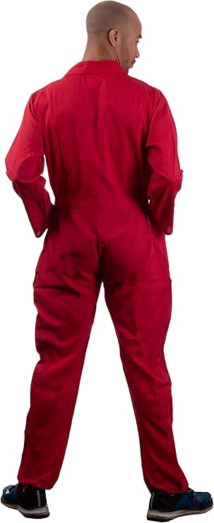 Prisoner Jumpsuit | Red Prison Inmate Halloween Costume Unisex Jail Criminal