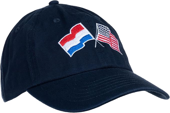 Netherlands and US Flag Hat | American Friendship Nations Flag Baseball Low Profile Dad Hat for Men Women