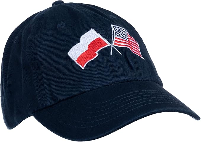 Poland and US Flag Hat | American Friendship Nations Flag Baseball Low Profile Dad Hat for Men Women