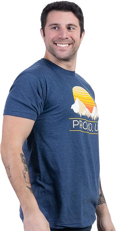 Mountain Provo | Retro Rocky Mountain Towns - Hiking Tee Shirt, Camping Nature Hiker T-Shirt for Men Women