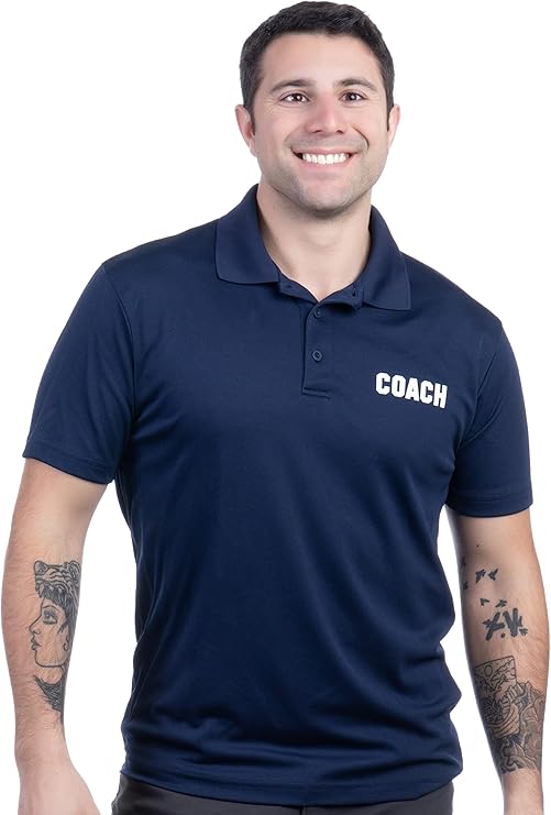 Coach | Coaching Polo Shirt - Royal Blue, Red, Green, Navy, Black Performance Men Women Collared Shirt