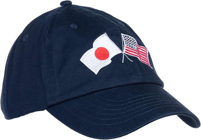 Japan and US Flag Hat | American Friendship Nations Flag Baseball Low Profile Dad Hat for Men Women