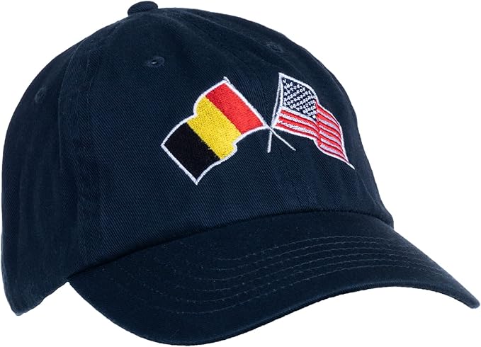 Belgium and US Flag Hat | American Friendship Nations Flag Baseball Low Profile Dad Hat for Men Women