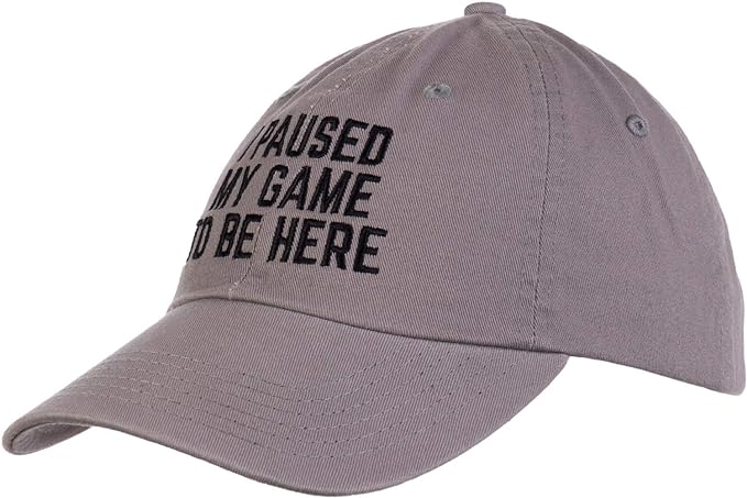 I Paused My Game to Be Here | Funny Video Gamer Humor Joke for Men Women Dad Cap