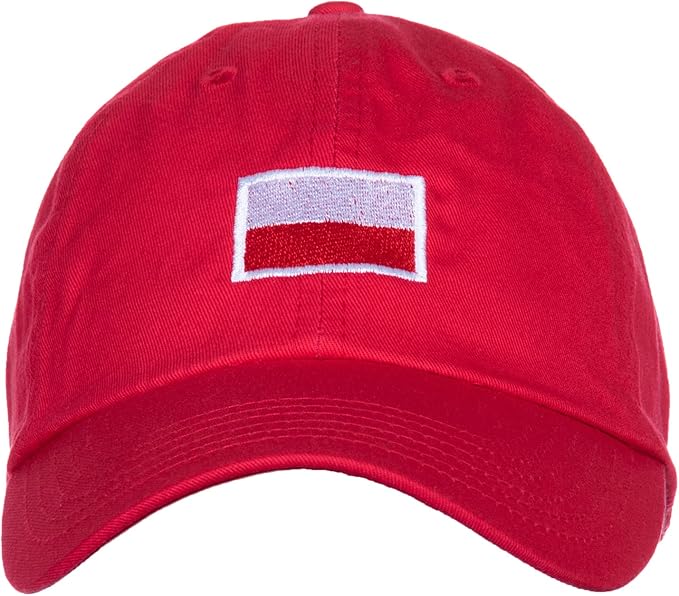 Poland Flag Flag Hat | Countries of The World National Pride Nation Flag Baseball Low Profile Dad Hat for Men Women