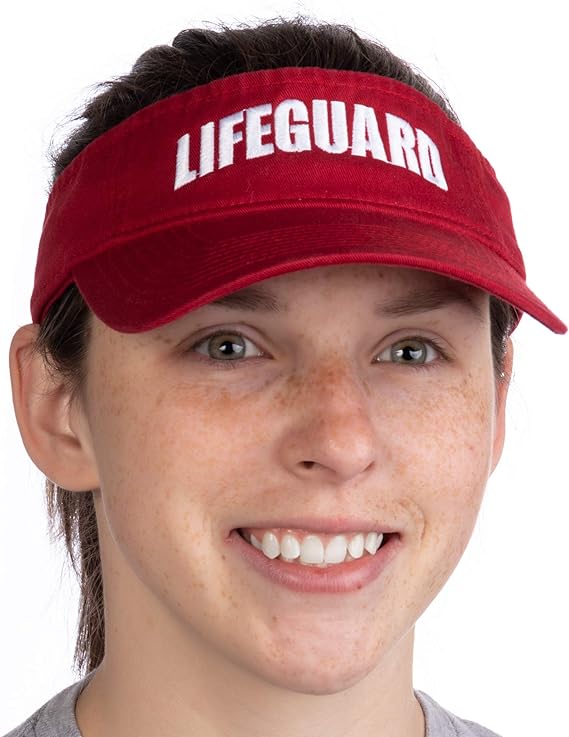 Lifeguard Visor | Professional Guard Hat Red Sun Cap Men Women Costume Uniform