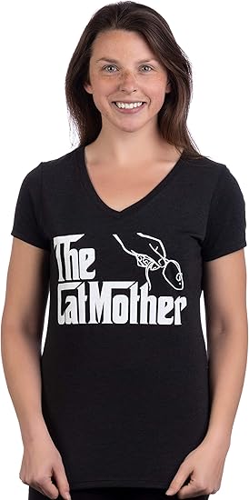 The Catmother | Funny, Cute Cat Mother Mom Owner Pet Kitty Kitten Women V-Neck T-Shirt