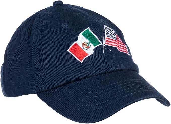 Mexico and US Flag Hat | American Friendship Nations Flag Baseball Low Profile Dad Hat for Men Women