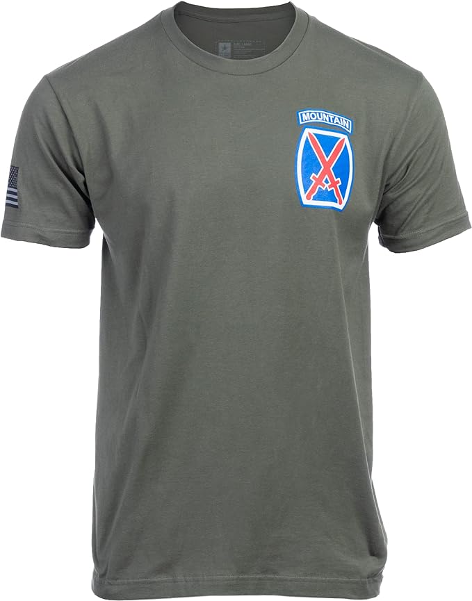 10th Mountain Division Mountaineer | Licensed U.S. Army Military Tee Shirt (T-Shirt) for Men Women
