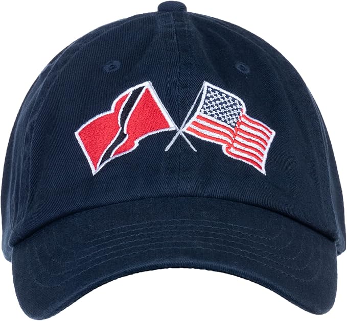 Trinidad & Tobago and US Flag Hat | American Friendship Nations Flag Baseball Low Profile Dad Hat for Men Women