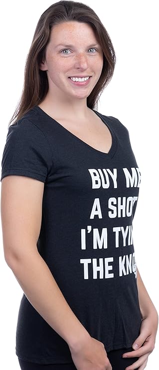 Buy Me a Shot, I'm Tying The Knot | Funny Bachelor Party Tee Shirt, Bride Humor T-Shirt for Women