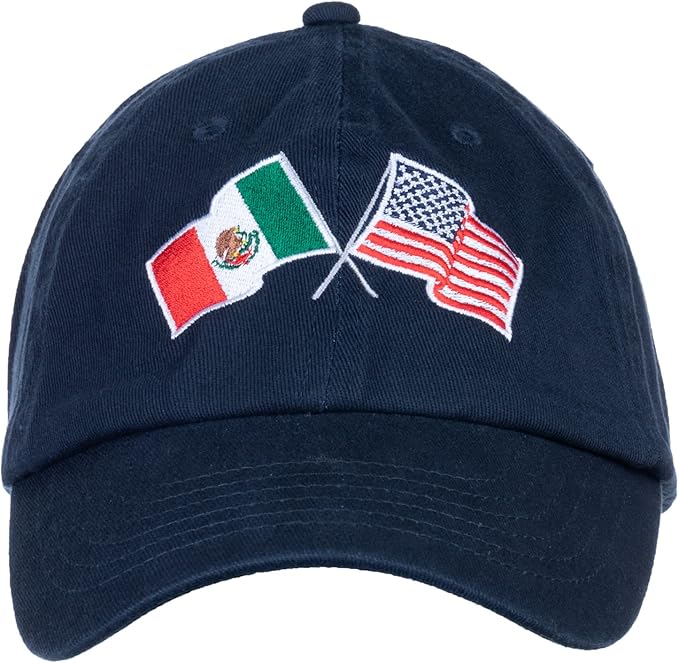 Mexico and US Flag Hat | American Friendship Nations Flag Baseball Low Profile Dad Hat for Men Women