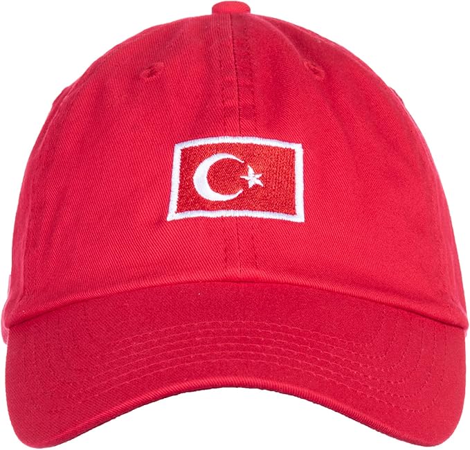 Turkey Flag Hat | Countries of The World National Pride Nation Flag Baseball Low Profile Dad Hat for Men Women