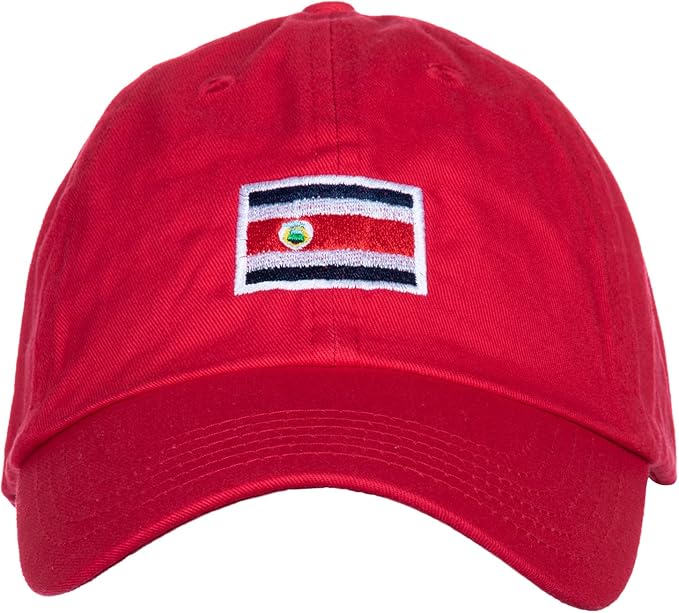 Costa Rica Flag Hat | Countries of The World National Pride Nation Flag Baseball Low Profile Dad Hat for Men Women