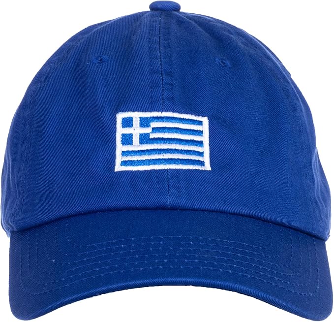 Greece Flag Hat | Countries of The World National Pride Nation Flag Baseball Low Profile Dad Hat for Men Women