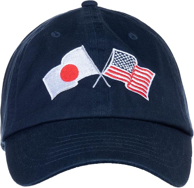 Japan and US Flag Hat | American Friendship Nations Flag Baseball Low Profile Dad Hat for Men Women