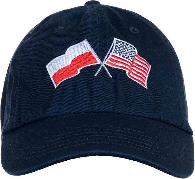 Poland and US Flag Hat | American Friendship Nations Flag Baseball Low Profile Dad Hat for Men Women