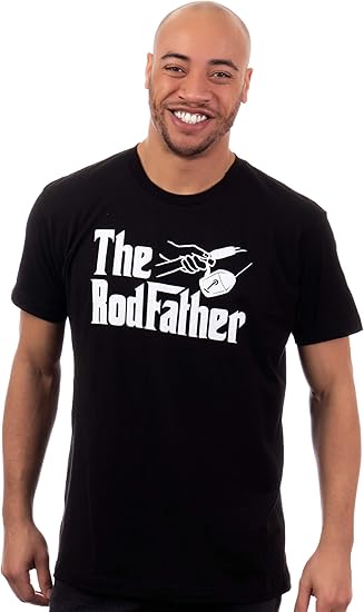 The Fish Rodfather | Funny Fishing Humor Tee Shirts Fisherman Jokes Rod Pole Grandpa Men Women T-Shirt