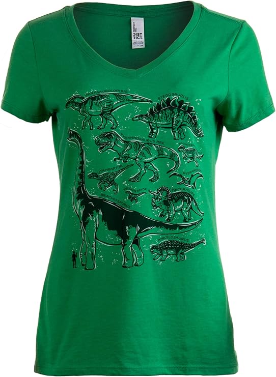 Dinosaur Species | Dino Mom Birthday Party Costume Top V-neck T-shirt for Women