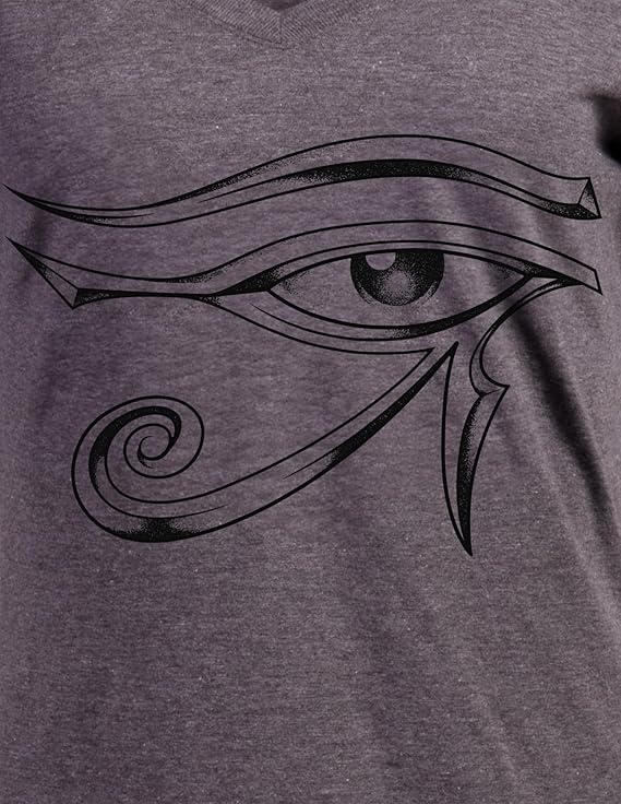 Eye of Horus | Ancient Egyptian Amulet Hieroglyph Symbol Spiritual V-Neck T-Shirt Top for Women