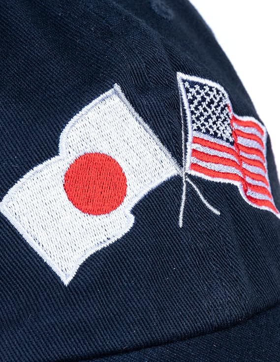 Japan and US Flag Hat | American Friendship Nations Flag Baseball Low Profile Dad Hat for Men Women