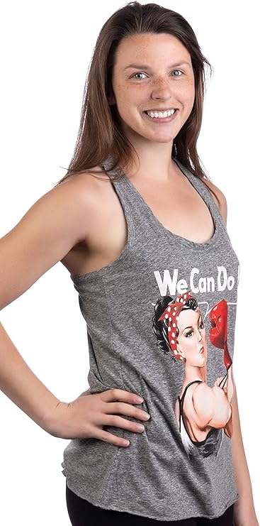 Rosie The Boxer | Funny Riveter Kickboxing Kick Boxing Racerback Tank Top for Women