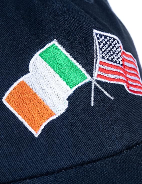 Ireland and US Flag Hat | American Friendship Nations Flag Baseball Low Profile Dad Hat for Men Women