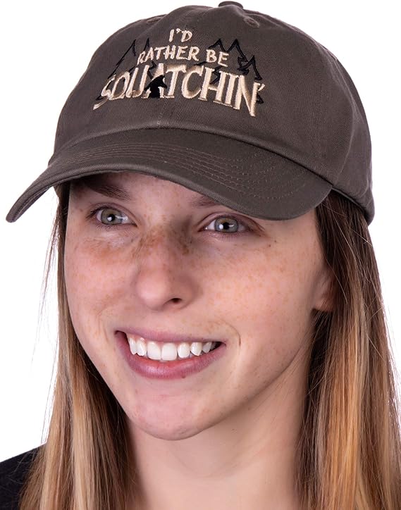 I'd Rather be Squatchin' | Funny Official Gone Bigfoot Sasquatch Hunter Baseball Dad Hat Olive