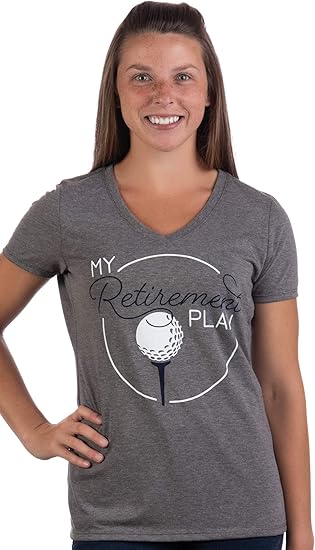 My (Golf) Retirement Plan | Funny Women's Golfing Golfer V-Neck T-Shirt for Retired