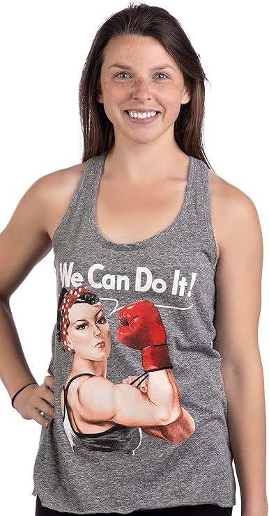 Rosie The Boxer | Funny Riveter Kickboxing Kick Boxing Racerback Tank Top for Women